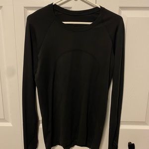 Lululemon black long sleeve swiftly tech shirt, size 10, in good condition